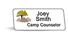 1.25&quot; x 3&quot; Full Color White Printed Name Tag
