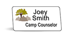 1.5&quot; x 3&quot; Full Color White Printed Name Tag